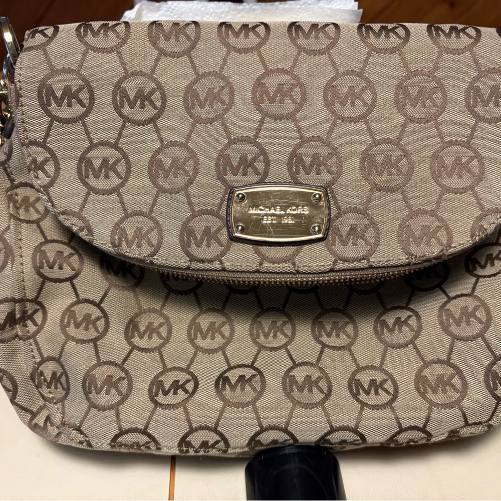 Michael Kors Brown Logo Crossbody Bag